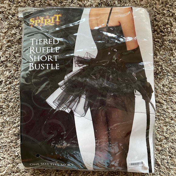 Tiered Ruffle Short Bustle Adjustable Color Black One Size - Picture 1 of 7